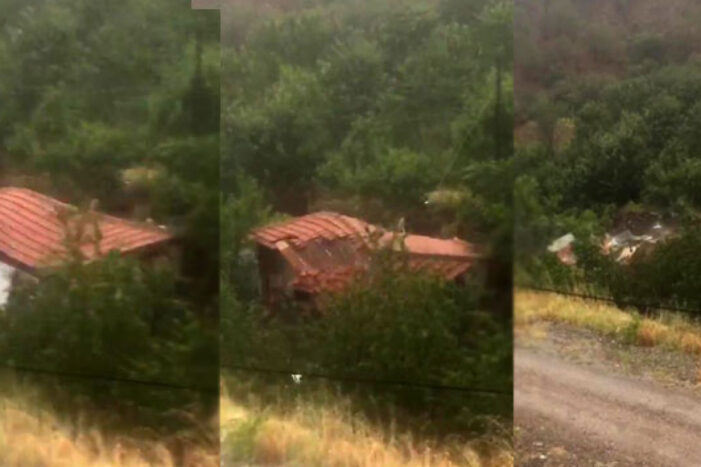 Amasya’da bir ev sel sularına kapıldı