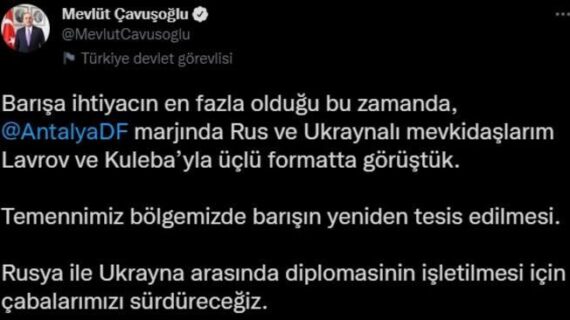 Antalya’da 3’lü zirve sonrası Bakan Çavuşoğlu’ndan açıklama..
