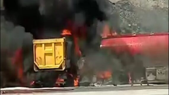 Kazada alev alan tankerin şoförü öldü