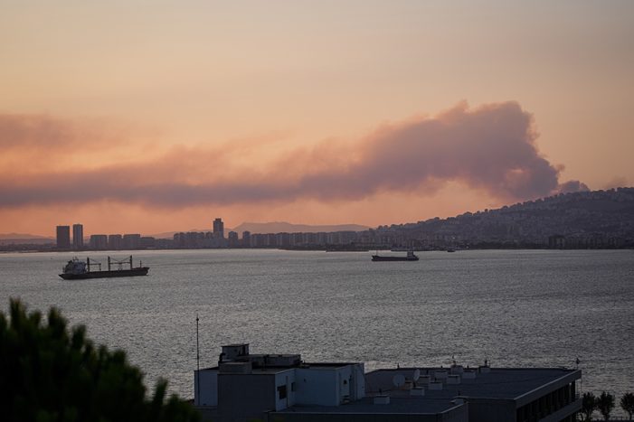 İzmir’de çöplük alanda başlayan yangın ormanlık alana sıçradı