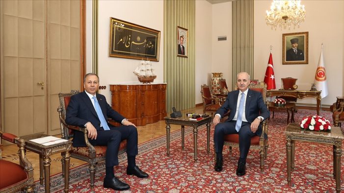 TBMM Başkanı Kurtulmuş İçişleri Bakanı Yerlikaya’yı kabul etti