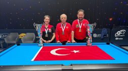 Milli bilardocular Sinem Kökten ve Ferdi Özdemir 9 top disiplininde Avrupa şampiyonu oldu
