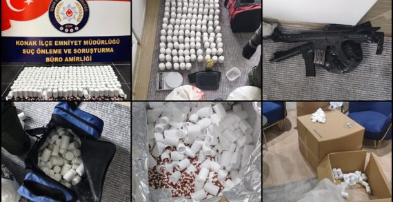 İzmir’de 450 bin uyuşturucu hap 1 kilo 660 gram kokain ele geçirildi