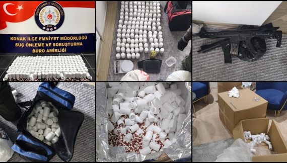 İzmir’de 450 bin uyuşturucu hap 1 kilo 660 gram kokain ele geçirildi İzmir’de 450 bin uyuşturucu hap 1 kilo 660 gram kokain ele geçirildi