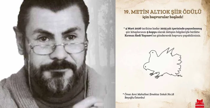 19. Metin Altıok Şiir Ödülü başvuruları başladı.. 19. Metin Altıok Şiir Ödülü başvuruları başladı..