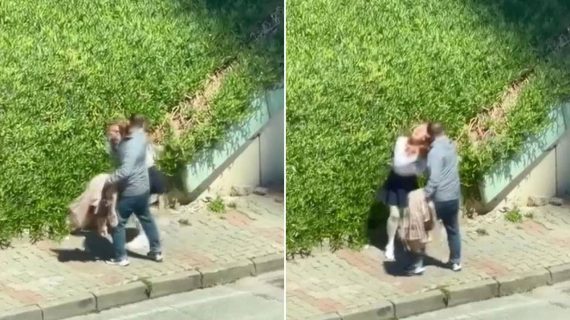Maltepe’de sokak ortasında kadın döven saldırgan dehşeti!..